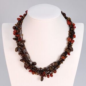 Colombian Coffee Bean Chaquira Necklace